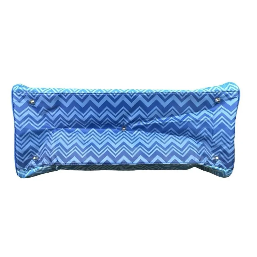MISSONI Parfum Men’s GWP Blue Chevron Duffle Weekender Bag - 23” x 10” x 11”